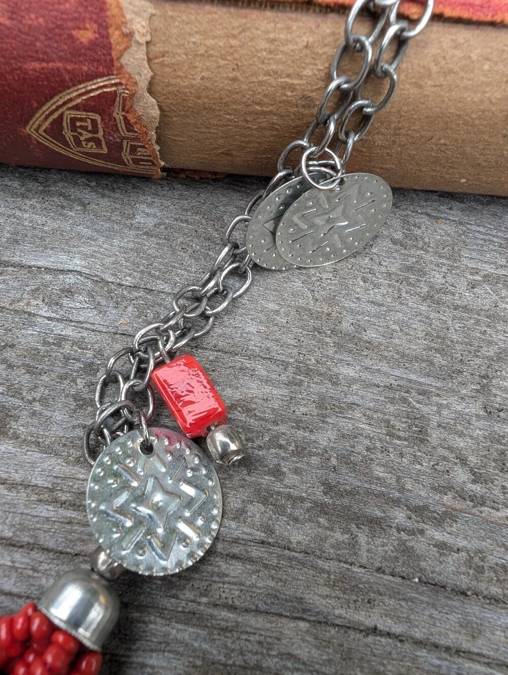 Southwestern Style Red Beaded Multi-Strand Necklace